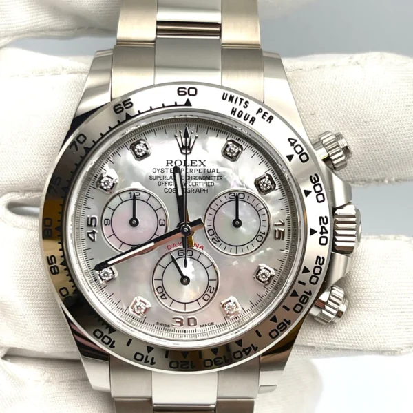 Rolex Daytona 116509 White Gold Mother Of Pearl Diamond Dial - Image 3