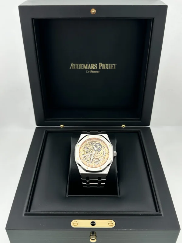 Audemars Piguet Royal Oak 15407ST.OO.1220ST.02 Double Balance Wheel Openworked Stainless Steel Pink Gold-Toned Dial (2024) - Image 2
