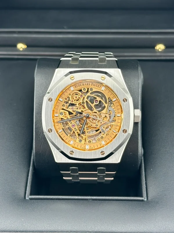 Audemars Piguet Royal Oak 15407ST.OO.1220ST.02 Double Balance Wheel Openworked Stainless Steel Pink Gold-Toned Dial (2024) - Image 3