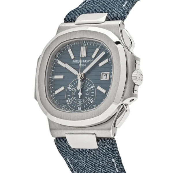 Patek Philippe Nautilus 5980/60G-001 Flyback Chronograph White Gold Blue-Gray Dial (2024) - Image 4