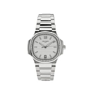 Patek Philippe Nautilus 7118/1200A-010 'Ladies' Stainless Steel Silver Dial Diamond Bezel (2024)