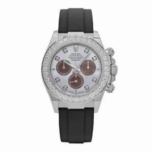Rolex Daytona Cosmograph 126589RBR White Gold Diamond Mother of Pearl Dial Diamond Bezel