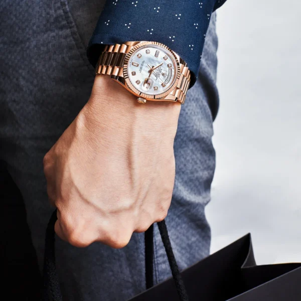 Luxury Watch Rolex Day-Date 36 Rose Gold MOP Diamond Dial 128235 Wrist Aficionado Luxury Watch Rolex Day-Date 36 Rose Gold MOP Diamond Dial 128235 Wrist Aficionado Luxury Watch Rolex Day-Date 36 Rose Gold MOP Diamond Dial 128235 Wrist Aficionado Luxury Watch Rolex Day-Date 36 Rose Gold MOP Diamond Dial 128235 Wrist Aficionado Luxury Watch Rolex Day-Date 36 Rose Gold MOP Diamond Dial 128235 Wrist Aficionado Luxury Watch Rolex Day-Date 36 Rose Gold MOP Diamond Dial 128235 Wrist Aficionado Luxury Watch Rolex Day-Date 36 Rose Gold MOP Diamond Dial 128235 Wrist Aficionado Luxury Watch Rolex Day-Date 36 Rose Gold MOP Diamond Dial 128235 Wrist Aficionado Luxury Watch Rolex Day-Date 36 Rose Gold MOP Diamond Dial 128235 Wrist Aficionado Try It On Rolex Day-Date 128235 Rose Gold Mother of Pearl Diamond Dial - Image 3