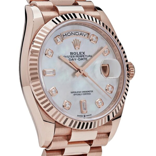 Luxury Watch Rolex Day-Date 36 Rose Gold MOP Diamond Dial 128235 Wrist Aficionado Luxury Watch Rolex Day-Date 36 Rose Gold MOP Diamond Dial 128235 Wrist Aficionado Luxury Watch Rolex Day-Date 36 Rose Gold MOP Diamond Dial 128235 Wrist Aficionado Luxury Watch Rolex Day-Date 36 Rose Gold MOP Diamond Dial 128235 Wrist Aficionado Luxury Watch Rolex Day-Date 36 Rose Gold MOP Diamond Dial 128235 Wrist Aficionado Luxury Watch Rolex Day-Date 36 Rose Gold MOP Diamond Dial 128235 Wrist Aficionado Luxury Watch Rolex Day-Date 36 Rose Gold MOP Diamond Dial 128235 Wrist Aficionado Luxury Watch Rolex Day-Date 36 Rose Gold MOP Diamond Dial 128235 Wrist Aficionado Luxury Watch Rolex Day-Date 36 Rose Gold MOP Diamond Dial 128235 Wrist Aficionado Try It On Rolex Day-Date 128235 Rose Gold Mother of Pearl Diamond Dial - Image 5