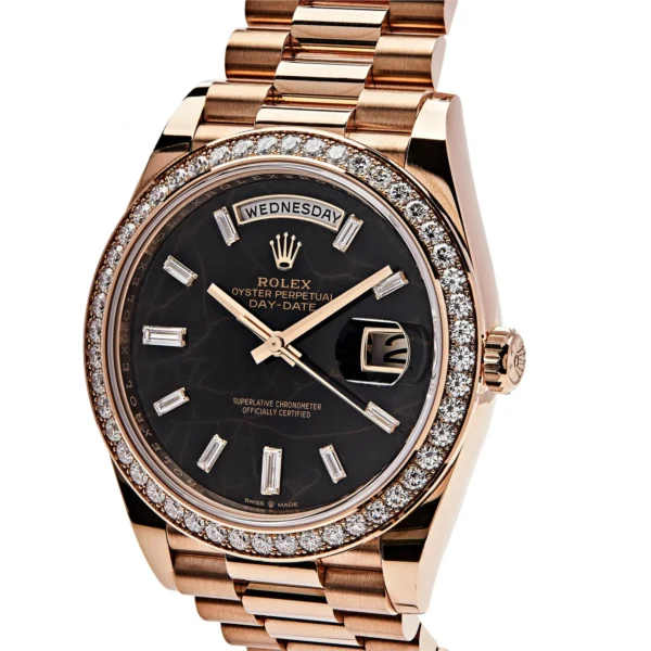 Rolex Day-Date 228345RBR Rose Gold Eisenkiesel Dial Diamond Bezel - Image 2