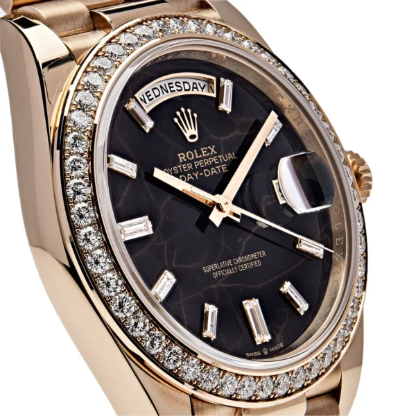 Rolex Day-Date 228345RBR Rose Gold Eisenkiesel Dial Diamond Bezel - Image 3