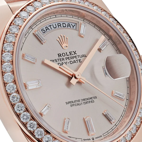 Rolex Day-Date 228345RBR Rose Gold Diamond Bezel Sundust Diamond Dial - Image 4