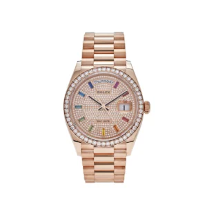 Luxury Watch Rolex Day-Date 36 Rose Gold Diamond Bezel Diamond Pave Dial 128345RBR Wrist Aficionado Luxury Watch Rolex Day-Date 36 Rose Gold Diamond Bezel Diamond Pave Dial 128345RBR Wrist Aficionado Luxury Watch Rolex Day-Date 36 Rose Gold Diamond Bezel Diamond Pave Dial 128345RBR Wrist Aficionado Try It On Rolex Day-Date 128345RBR Rose Gold Rainbow Diamond Pave Dial (2021)