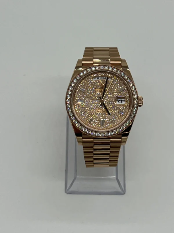 Rolex Day-Date 228345RBR Rose Gold Diamond Bezel Diamond-Paved Dial - Image 2