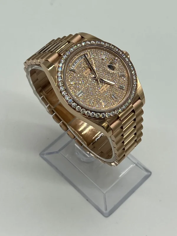 Rolex Day-Date 228345RBR Rose Gold Diamond Bezel Diamond-Paved Dial - Image 3