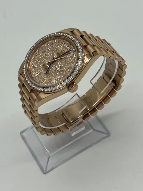 Rolex Day-Date 228345RBR Rose Gold Diamond Bezel Diamond-Paved Dial - Image 4