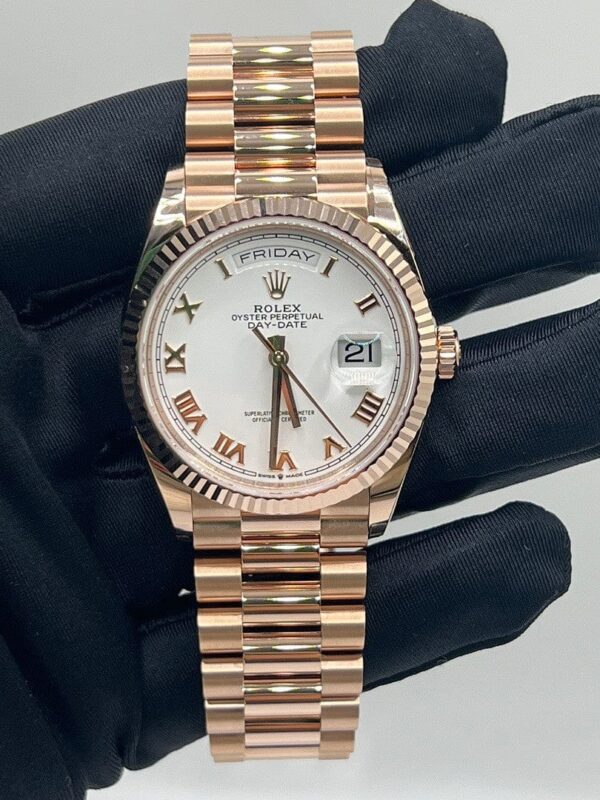 Rolex Day-Date 128235 Rose Gold White Dial - Image 3